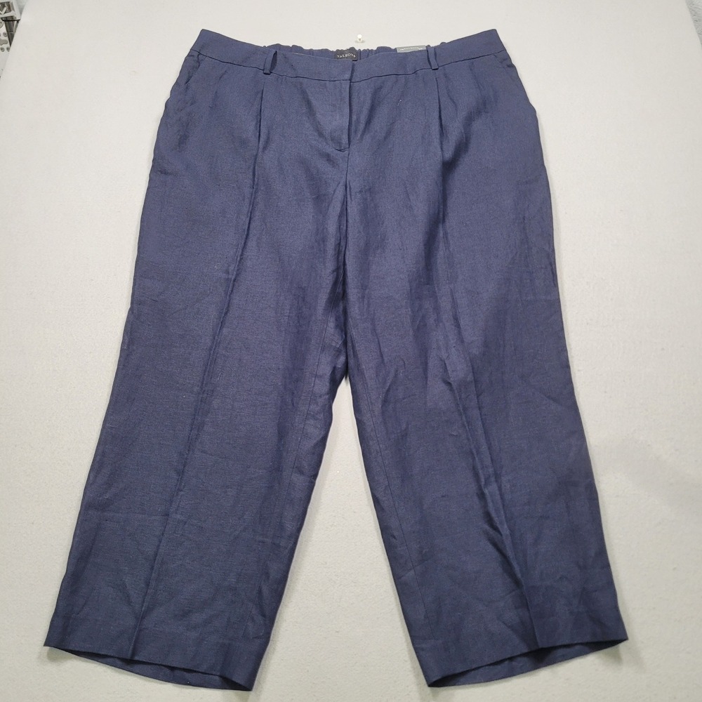 Talbots Bristol Crop Pant Navy Blue High Waist Straight Leg 20W New